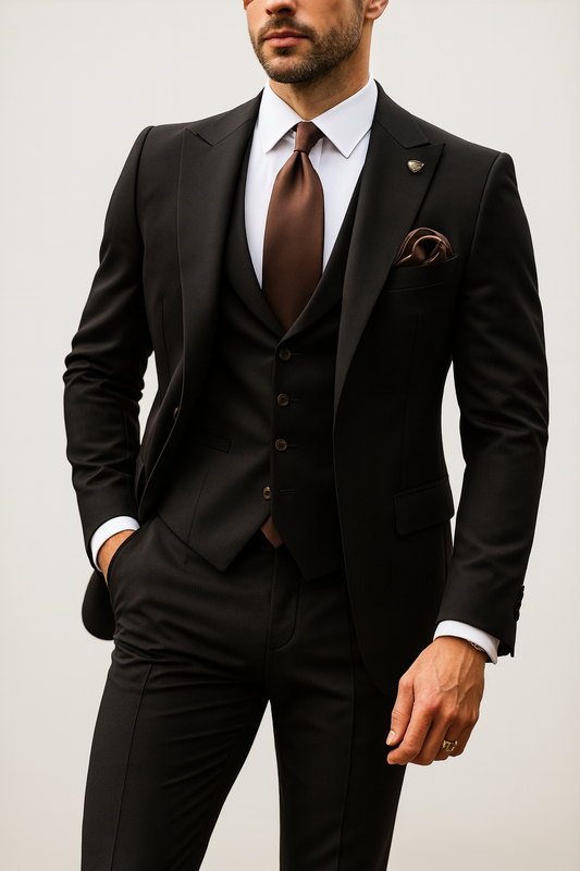 Modern Tailored Three-Piece Suit Set For Men